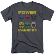 Load image into Gallery viewer, Power Rangers Ranger Heads Mens T Shirt Charcoal
