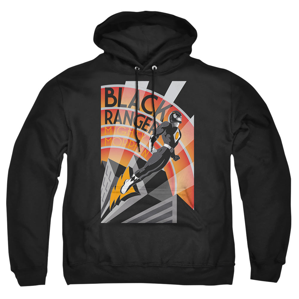 Power Rangers Black Ranger Deco Mens Hoodie Black