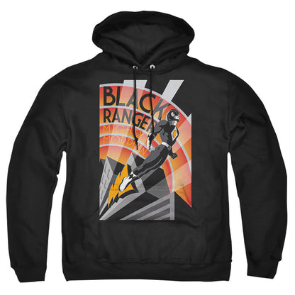 Power Rangers Black Ranger Deco Mens Hoodie Black