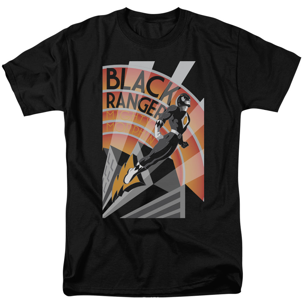 Power Rangers Black Ranger Deco Mens T Shirt Black
