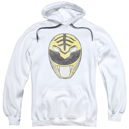 Power Rangers White Ranger Mask Mens Hoodie White