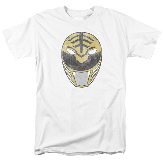 Power Rangers White Ranger Mask Mens T Shirt White