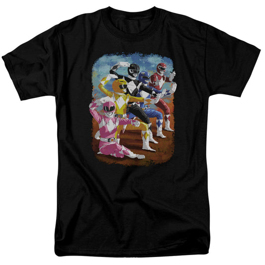 Power Rangers Impressionist Rangers Mens T Shirt Black