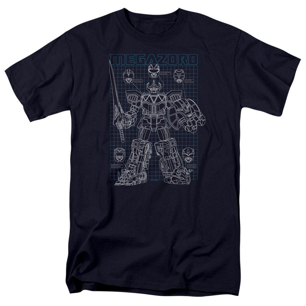 Power Rangers Mega Plans Mens T Shirt Navy