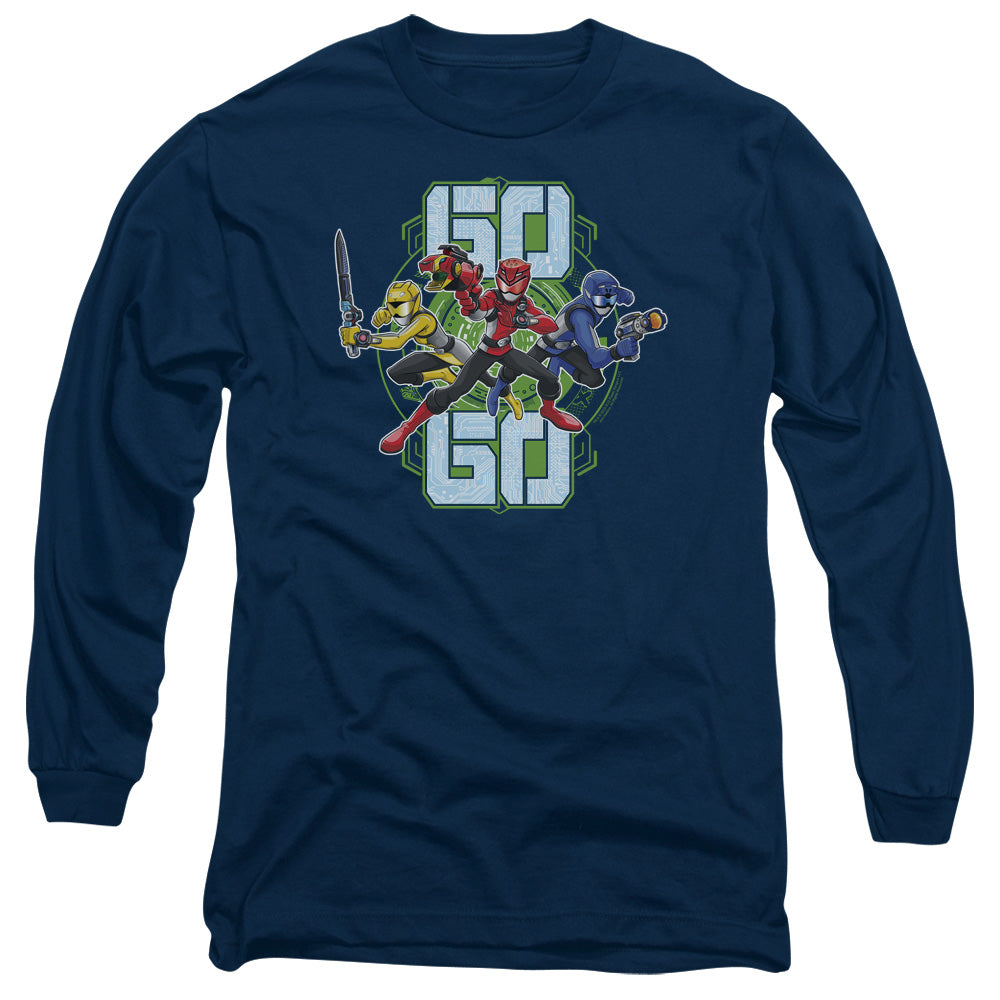 Power Rangers Go Go Mens Long Sleeve Shirt Navy
