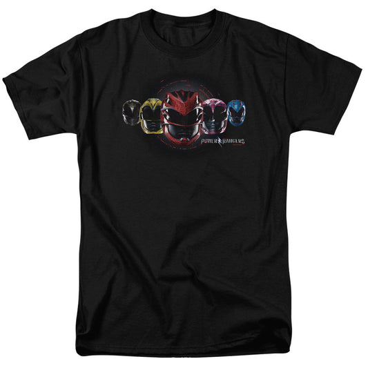 Power Rangers Head Group Mens T Shirt Black