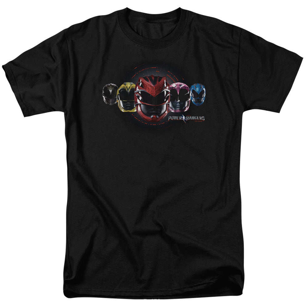 Power Rangers Head Group Mens T Shirt Black