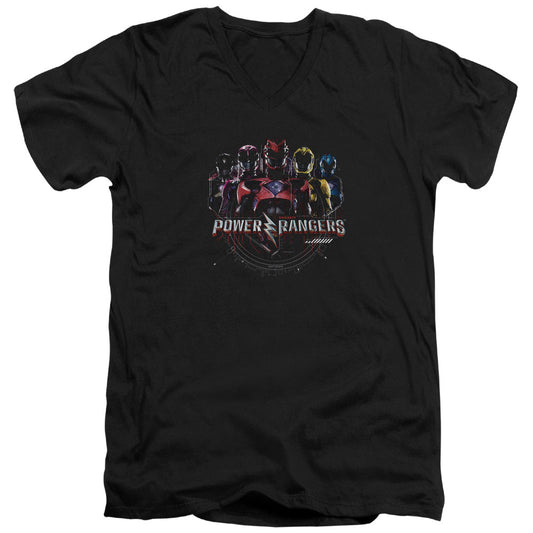 Power Rangers Ranger Circuitry Mens Slim Fit V-Neck T Shirt Black
