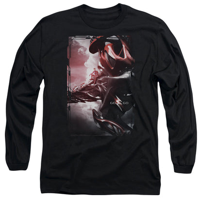 Power Rangers Red Zord Poster Mens Long Sleeve Shirt Black