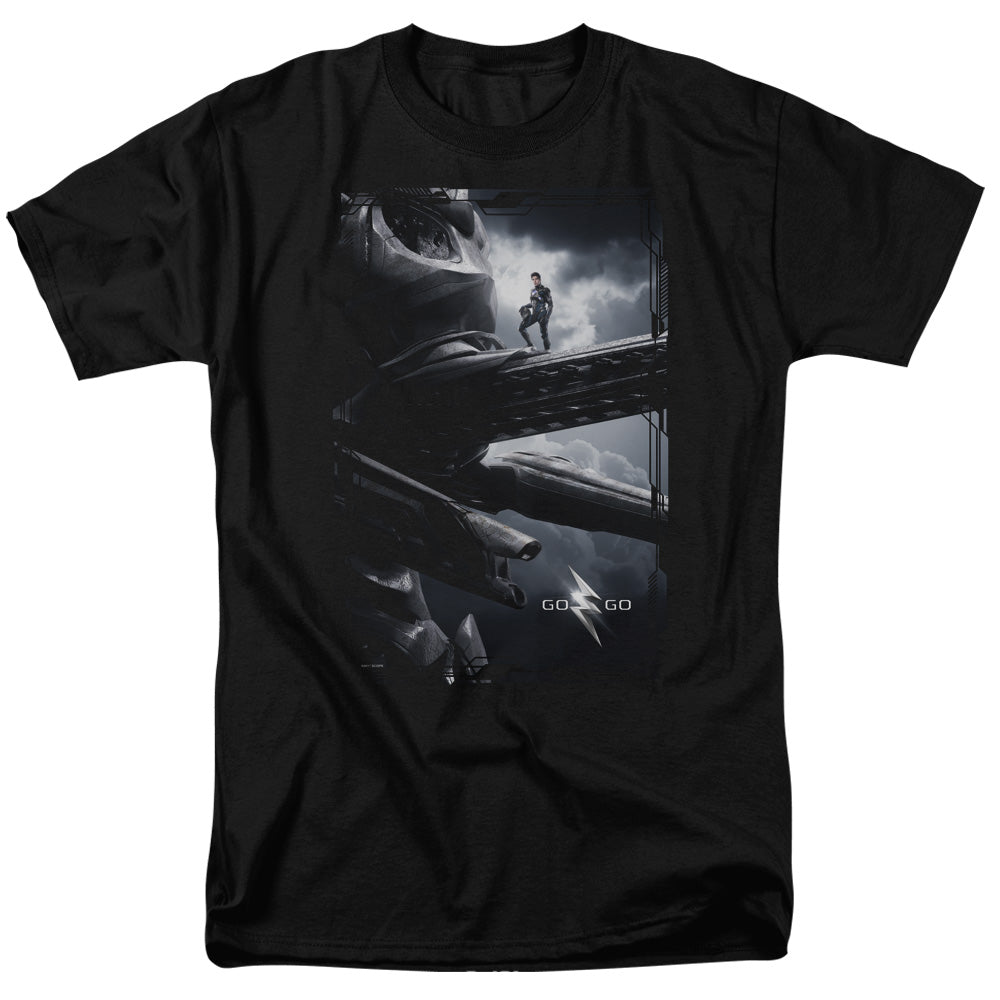 Power Rangers Black Zord Poster Mens T Shirt Black