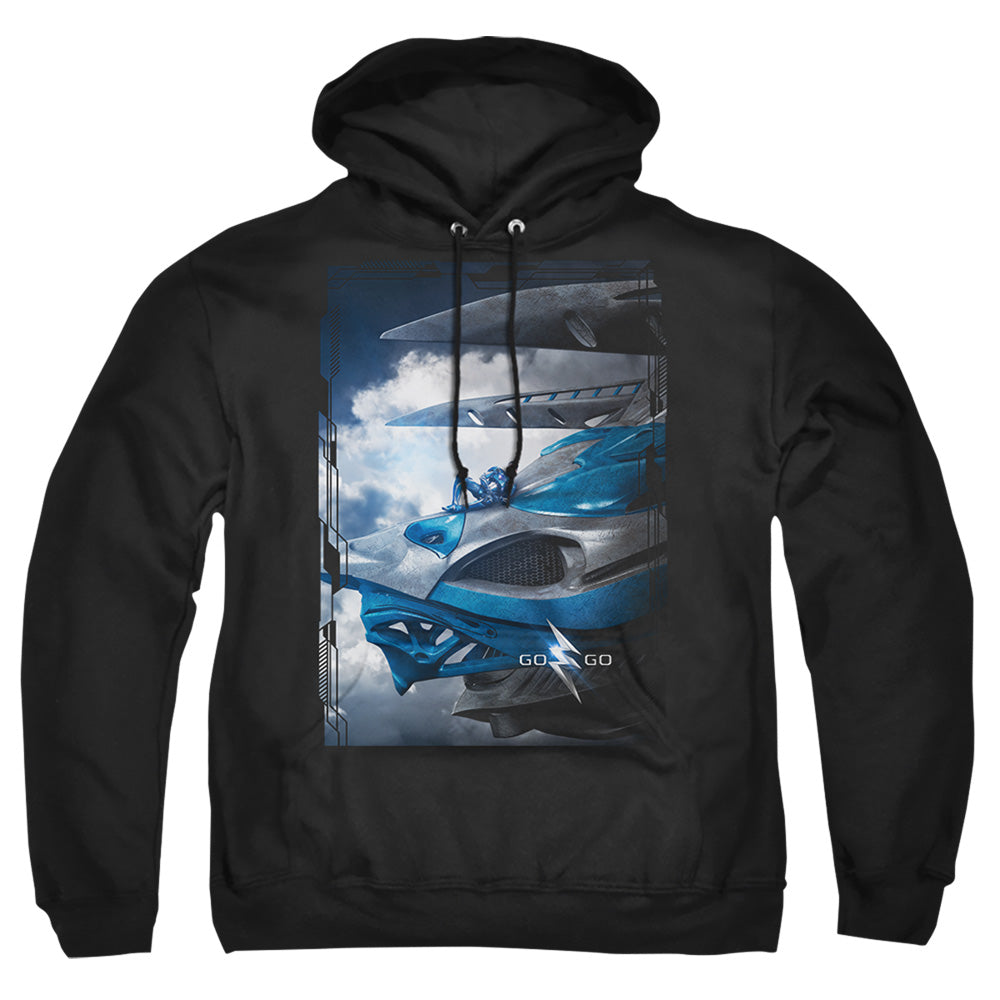Power Rangers Blue Zord Poster Mens Hoodie Black