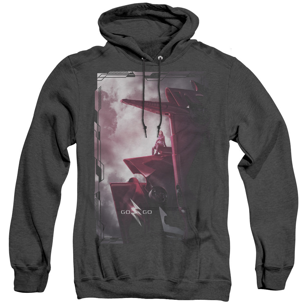 Power Rangers Pink Zord Poster Heather Mens Hoodie Black