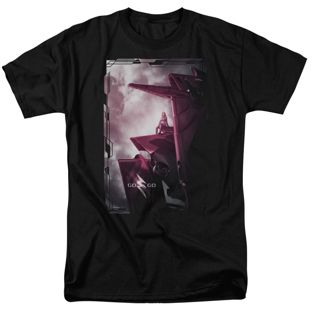 Power Rangers Pink Zord Poster Mens T Shirt Black