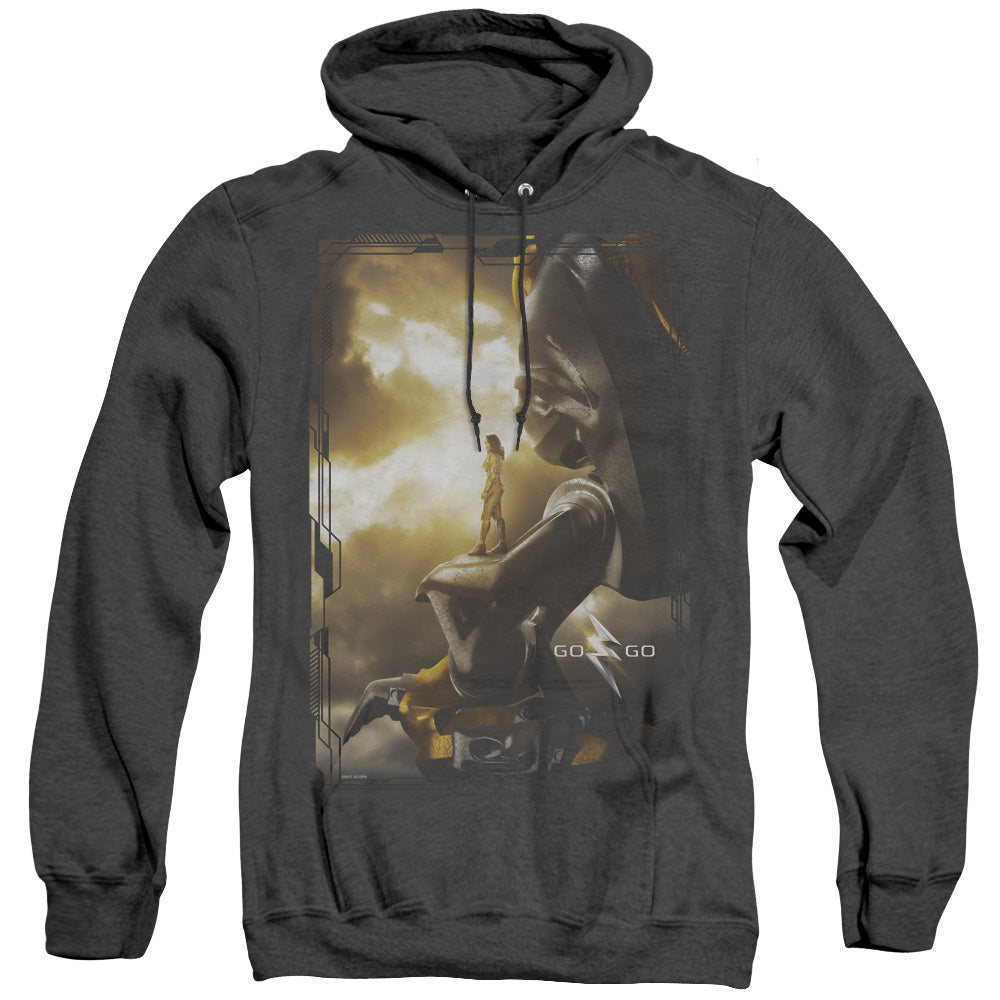Power Rangers Yellow Zord Poster Heather Mens Hoodie Black