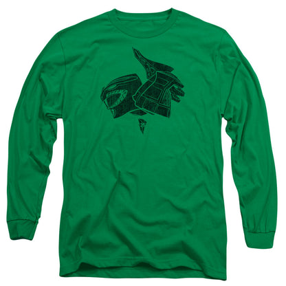 Power Rangers Green Mens Long Sleeve Shirt Kelly Green