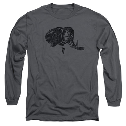 Power Rangers Black Mens Long Sleeve Shirt Charcoal