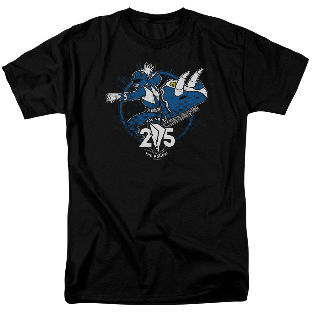 Power Rangers Blue 25 Mens T Shirt Black