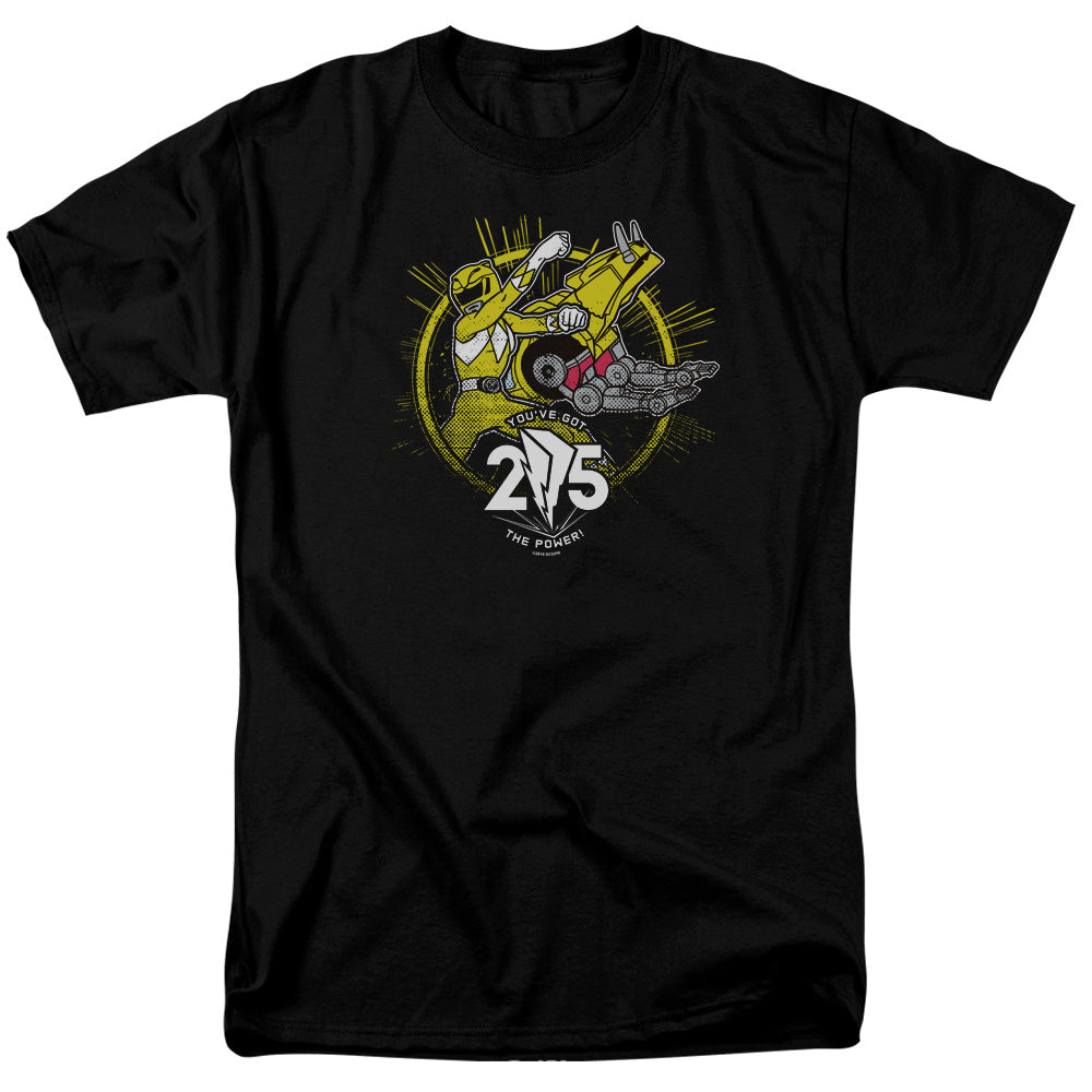 Power Rangers Yellow 25 Mens T Shirt Black