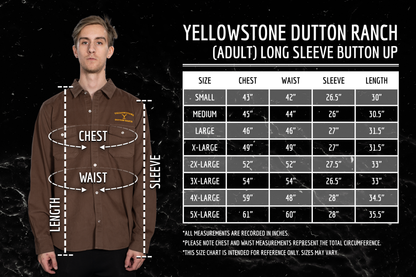 Yellowstone Dutton Button Up Ranch Work Shirt Halloween Costume Cosplay