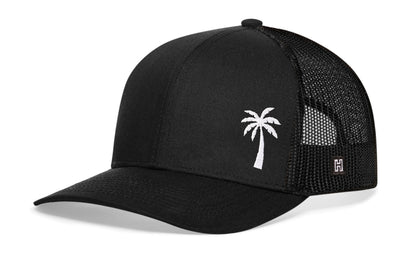 Palm Tree Trucker Haka Hat Black Island Snapback