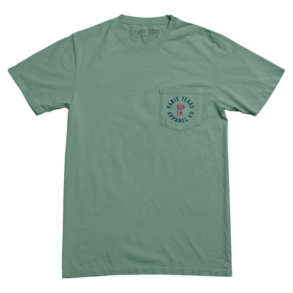 Paris Texas Apparel Co. Pointer Hunting Dog Pocket Mens T Shirt Pine