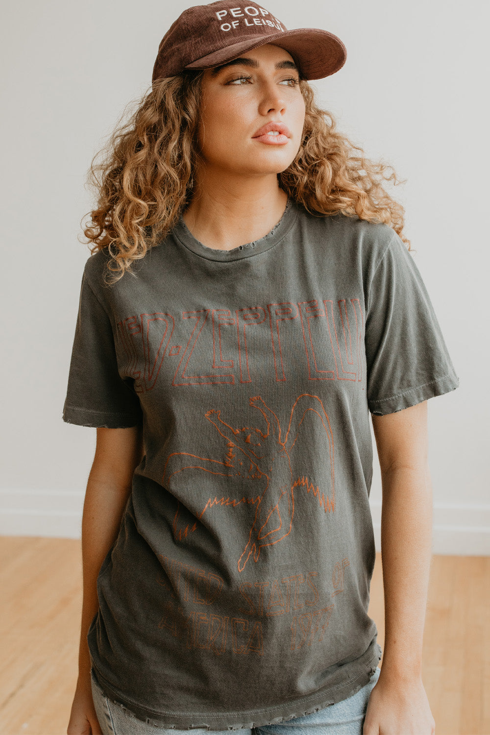 Led Zeppelin Sunkissed Boyfriend Tee Womens T Shirt Vintage Black