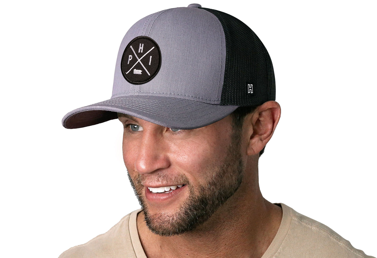 Philadelphia Trucker Haka Hat Gray-Black PHI X Snapback
