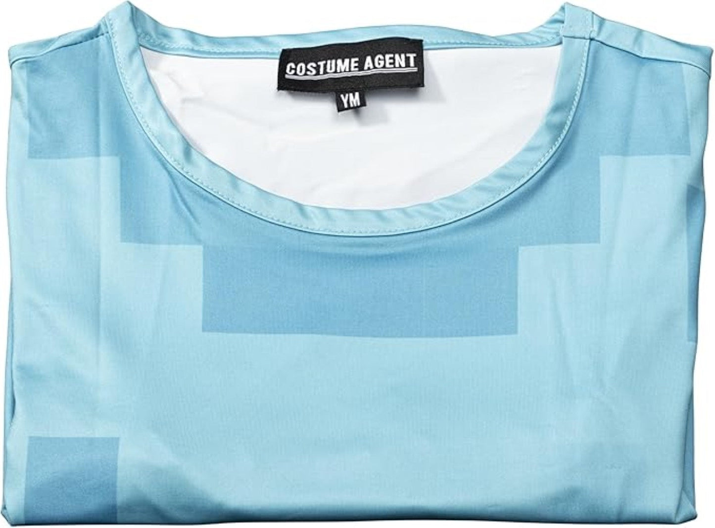 Pixelated Blocks Youth Halloween Costume T-Shirt Big Pixel Style Cosplay Top for Kids Blue or Green