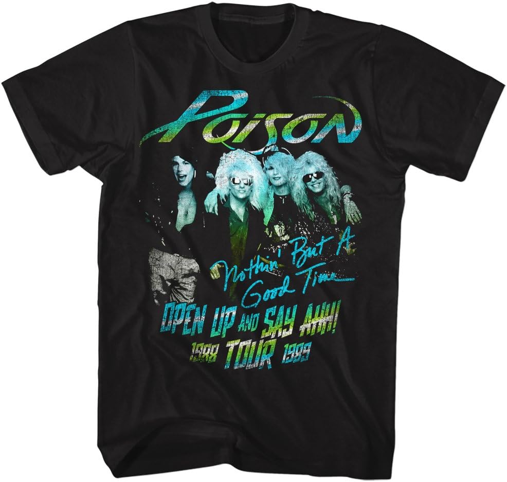 Poison Band Brett Michaels 80s Band Mens T Shirt Black