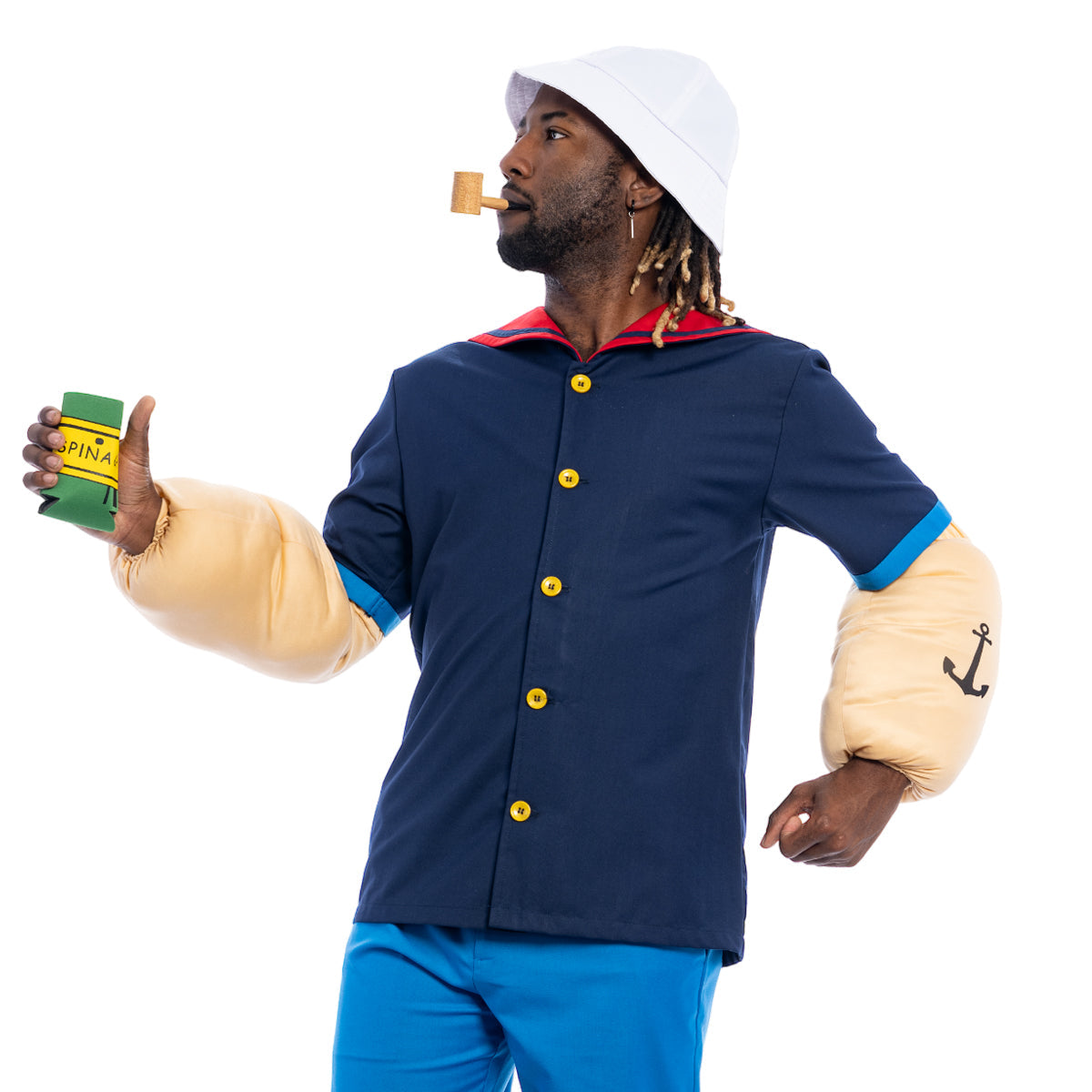 Sailor Man Muscle Spinach Arms with Anchor Tattoos Halloween Costume Accessory