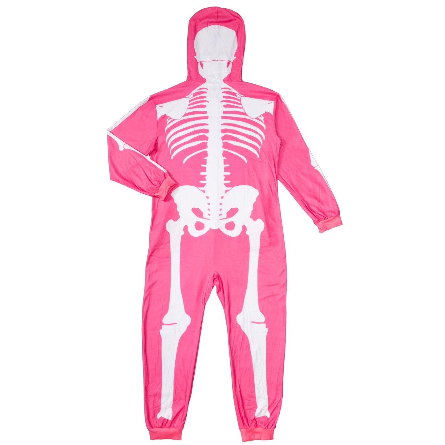 Women's Pink Skeleton Halloween Costume Cosplay Jumpsuit (With Mask)