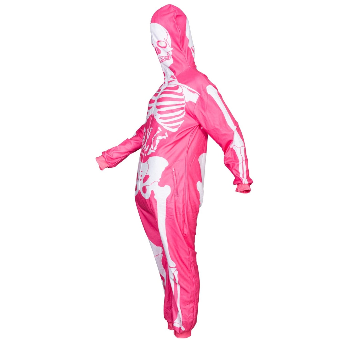 Women's Pink Skeleton Halloween Costume Cosplay Jumpsuit (With Mask)