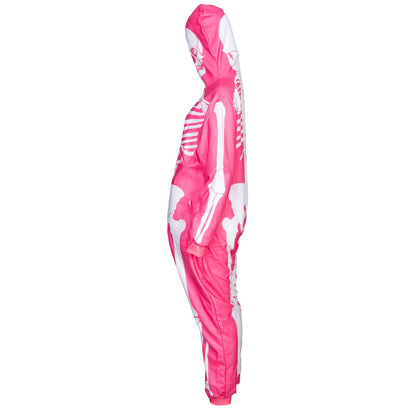 Women's Pink Skeleton Halloween Costume Cosplay Jumpsuit (With Mask)