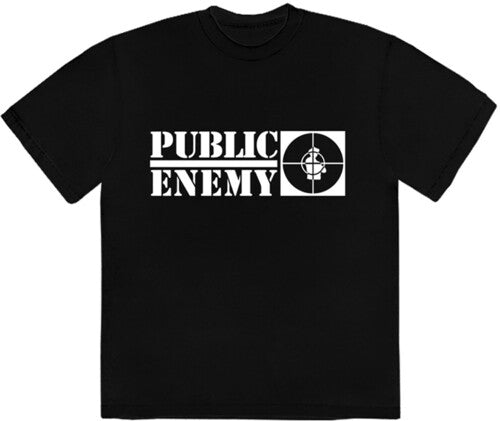 Public Enemy Long Logo Black Unisex Short Sleeve T-shirt Large Mens T Shirt