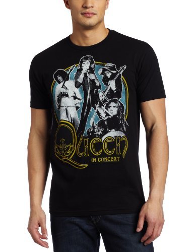 Queen Men'S Queen In Concert T-Shirt, Black, Medium Mens T Shirt