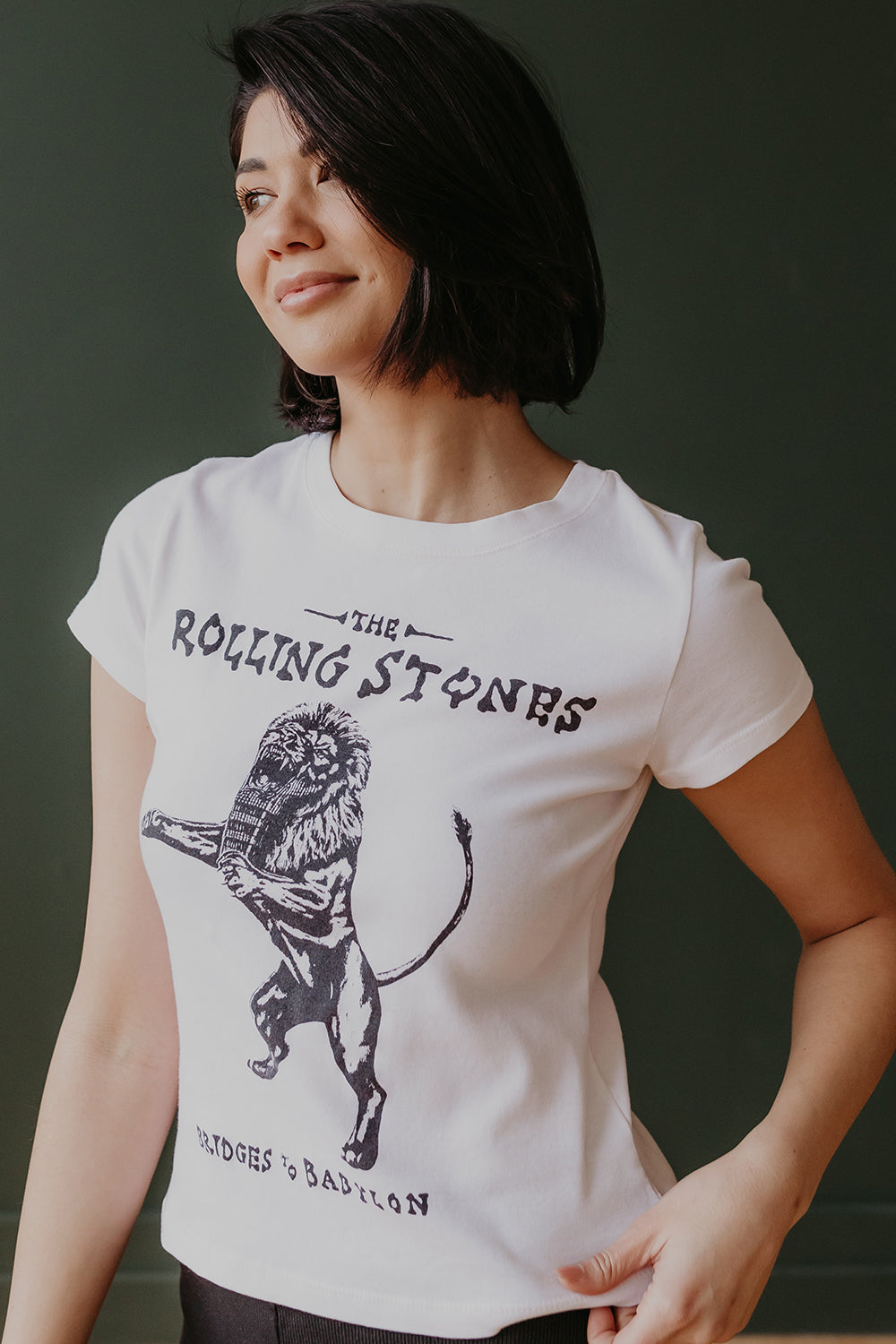 Rolling Stones Bridges to Babylon Baby Tee Womens T Shirt