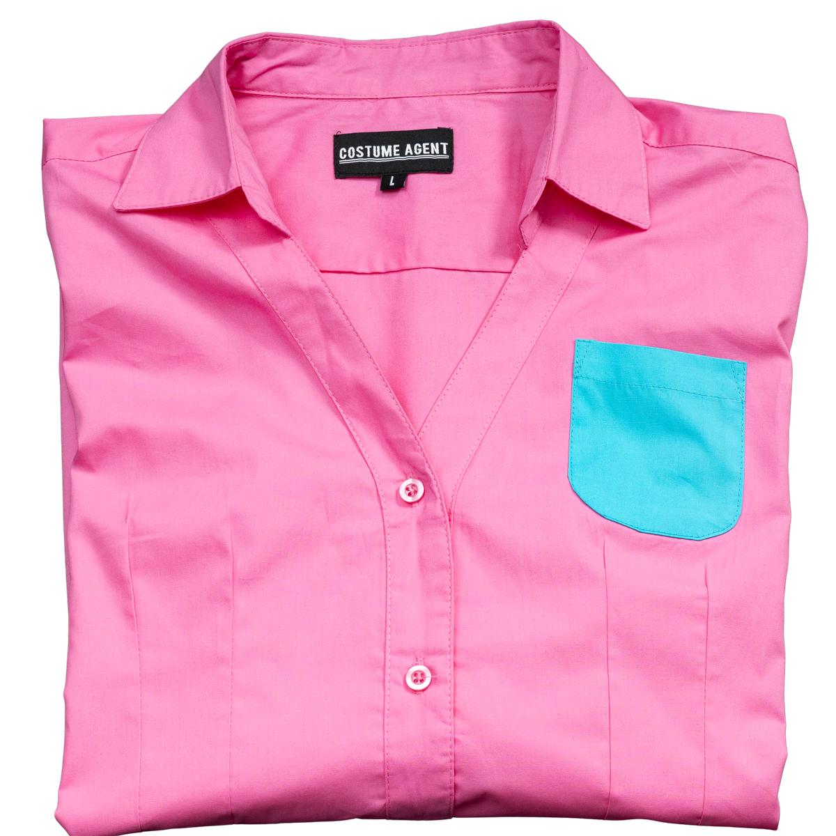 Ramona Pilgrim Movie Halloween Cosplay Costume Pink Blue Pocket Top