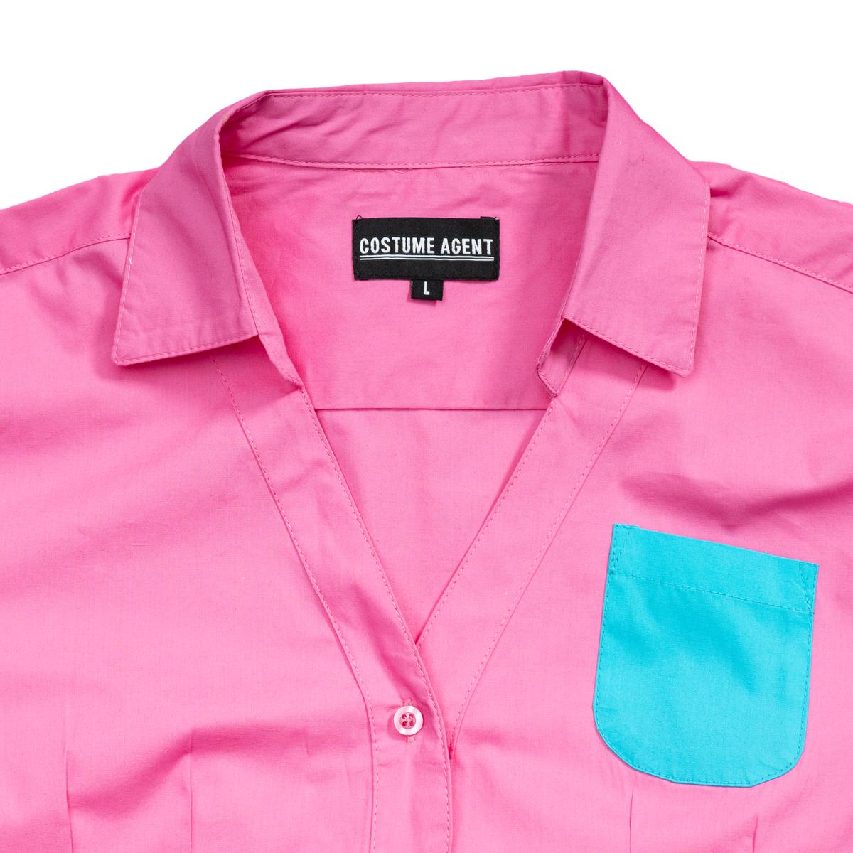 Ramona Pilgrim Movie Halloween Cosplay Costume Pink Blue Pocket Top