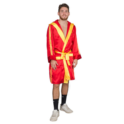 Red Ivan Drago Satin Robe and Short Set