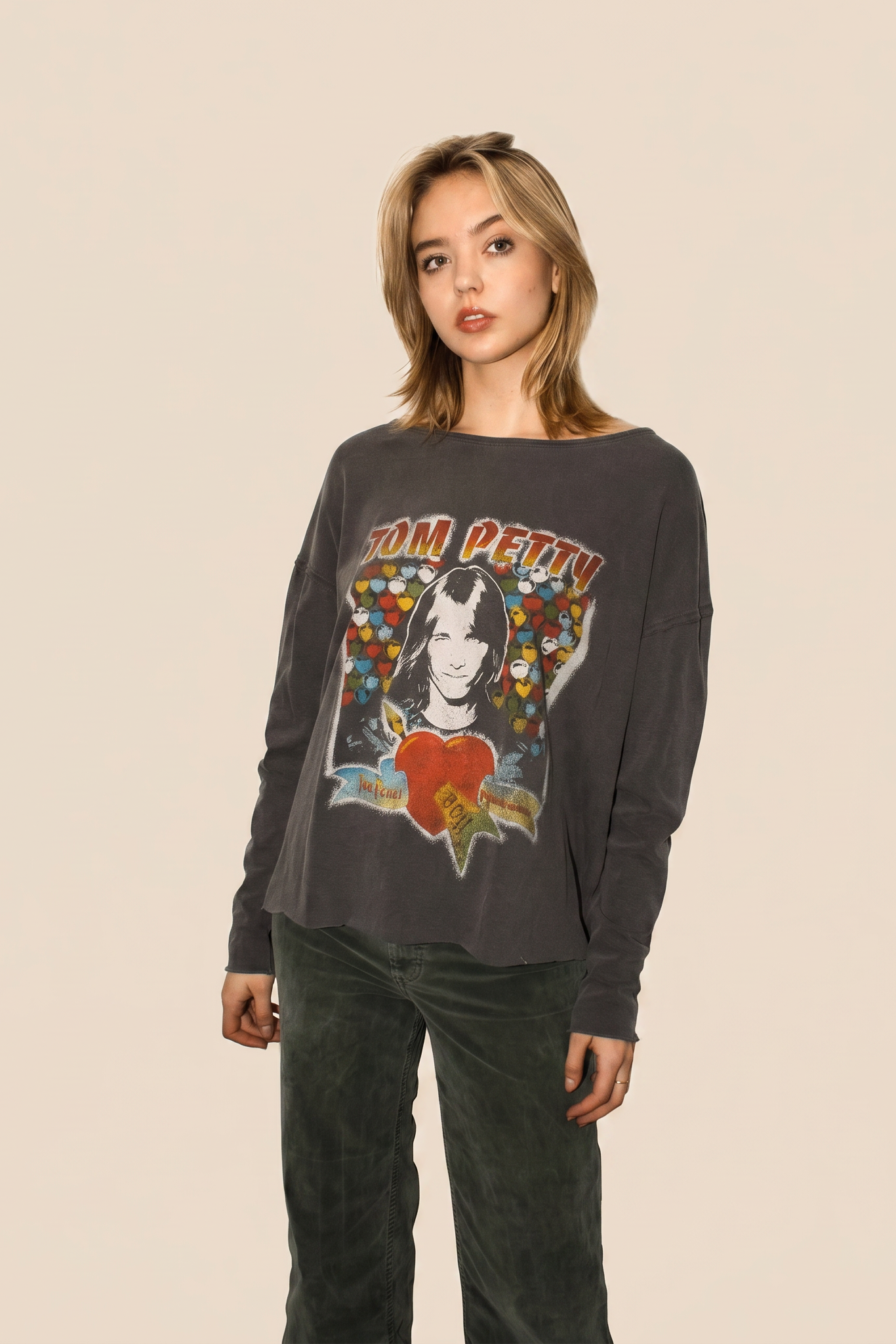 Tom Petty Womens Long Sleeve Top Black