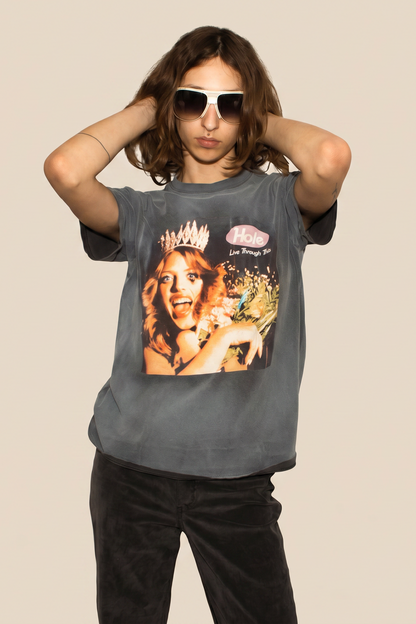 Hole Live Through This Unisex Tee T Shirt Grey