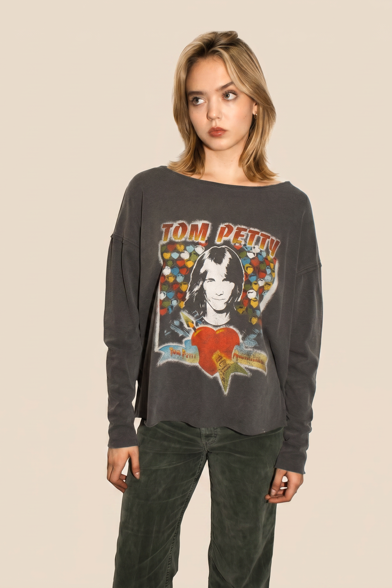 Tom Petty Womens Long Sleeve Top Black