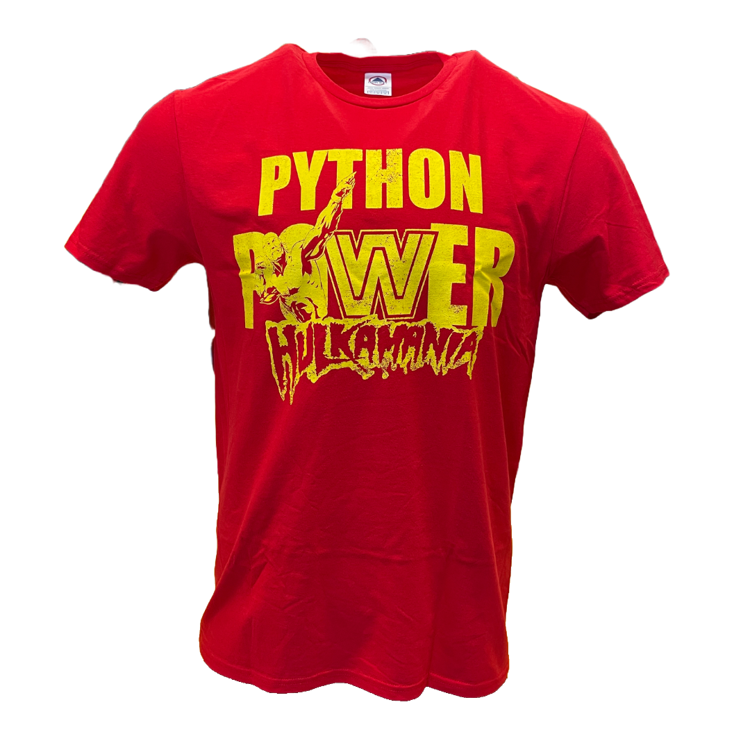 Hulk Hogan Python Power Hulkamania Mens T Shirt Red