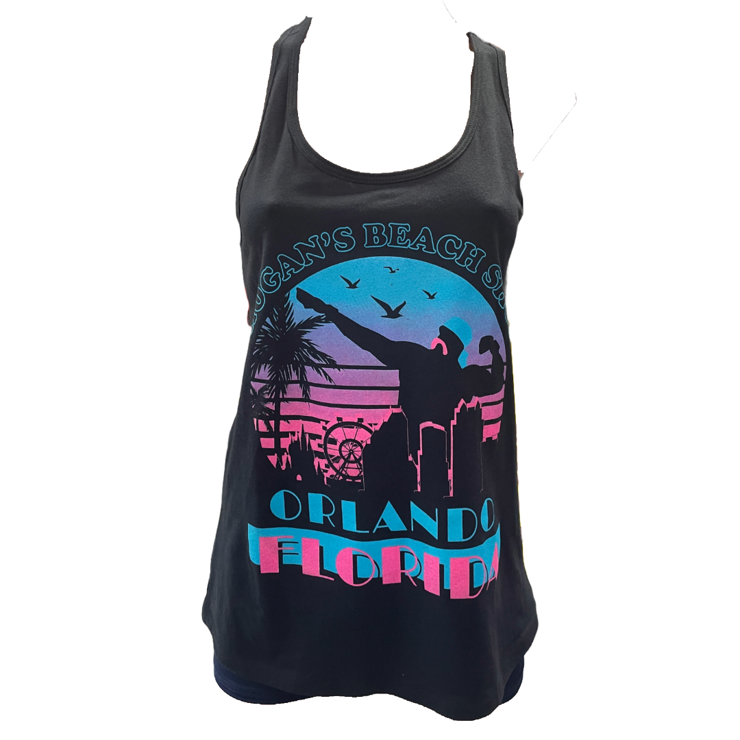 Hulk Hogan Hogan's Beach Shop Miami Vice Womens Tank Top Shirt Black