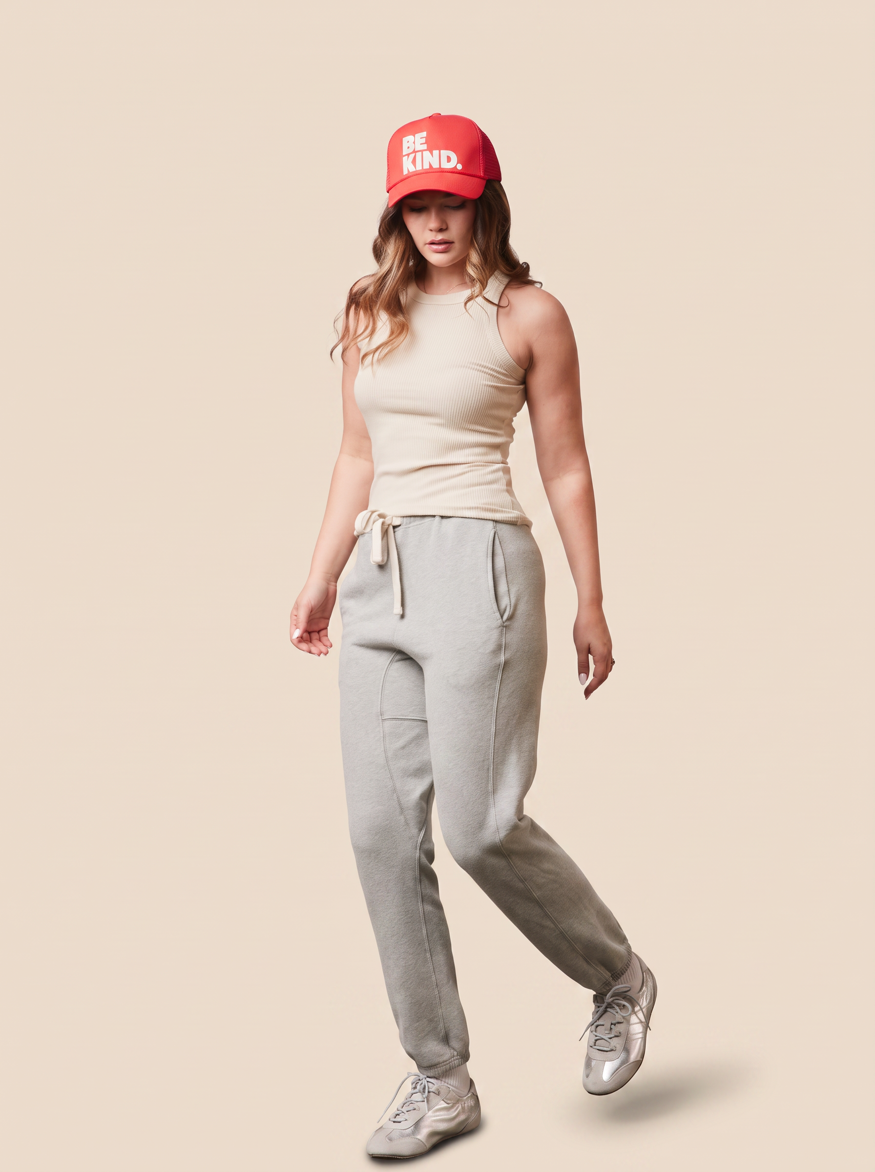 Be Kind Trucker Hat Ball Cap Red