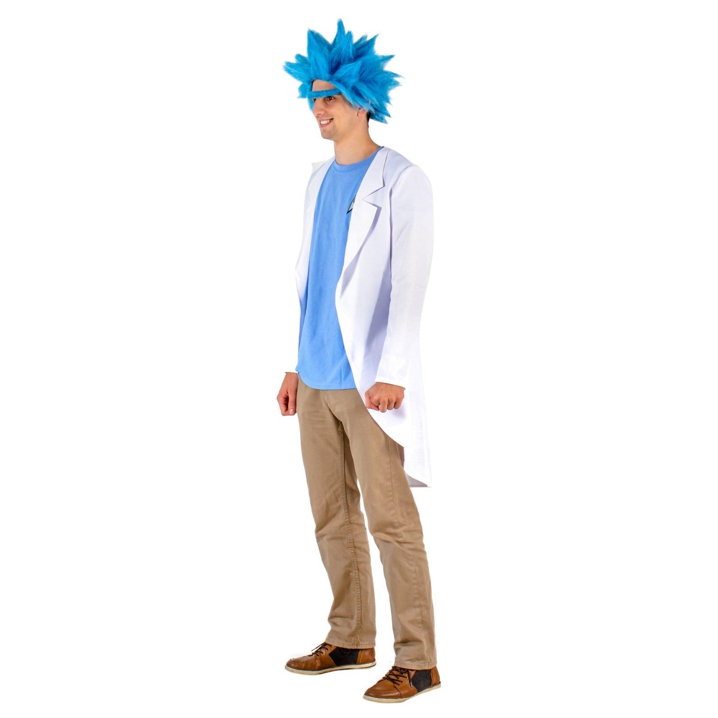 Adult Deluxe Ricky Sanchez Blue Wig and Eyebrow Halloween Costume Cosplay Accessory