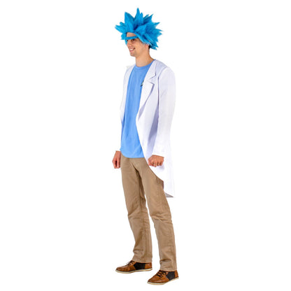 Adult Deluxe Ricky Sanchez Blue Wig and Eyebrow Halloween Costume Cosplay Accessory