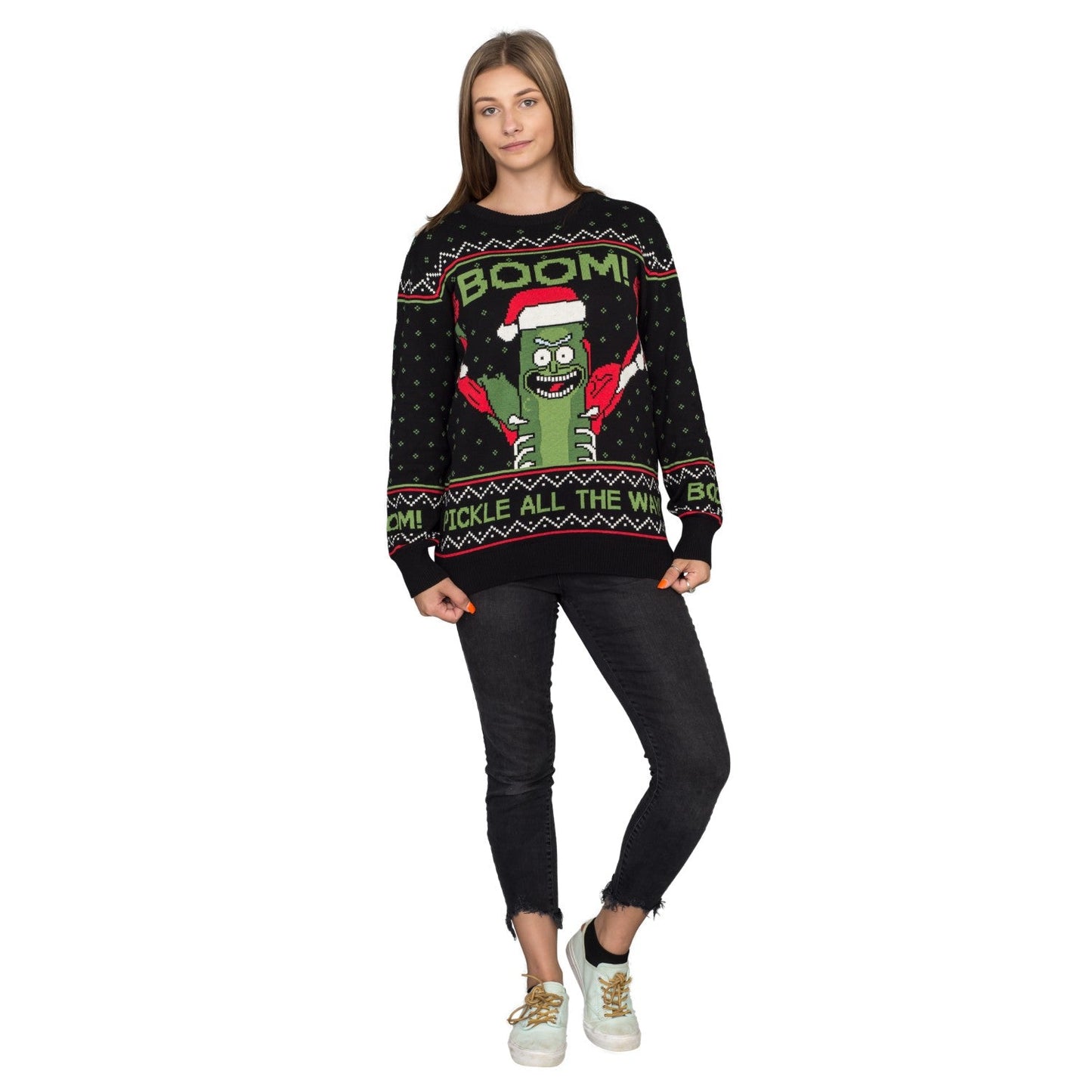 Rick and Morty Boom! PickleRick Adult Ugly Christmas Sweater