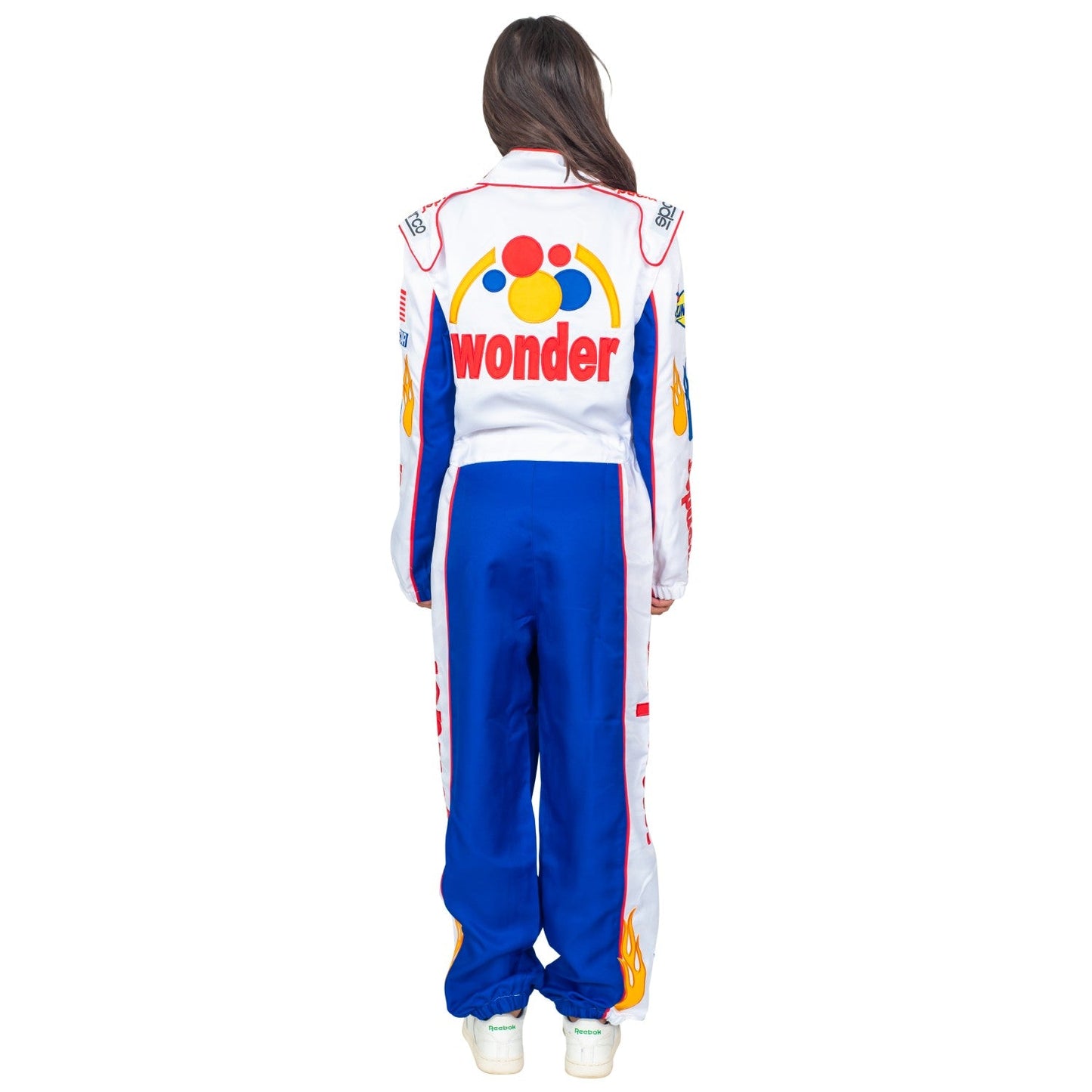 WonderBread Jumpsuit: Ricky Bobby Race Driver Costume Mashup (No Embroidery) for Adult Halloween Cosplay