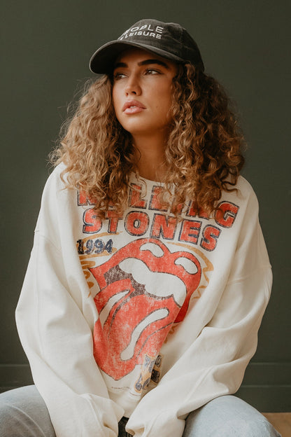 Rolling Stones 1994 Voodoo Lounge Womens Crewneck Sweatshirt Ivory